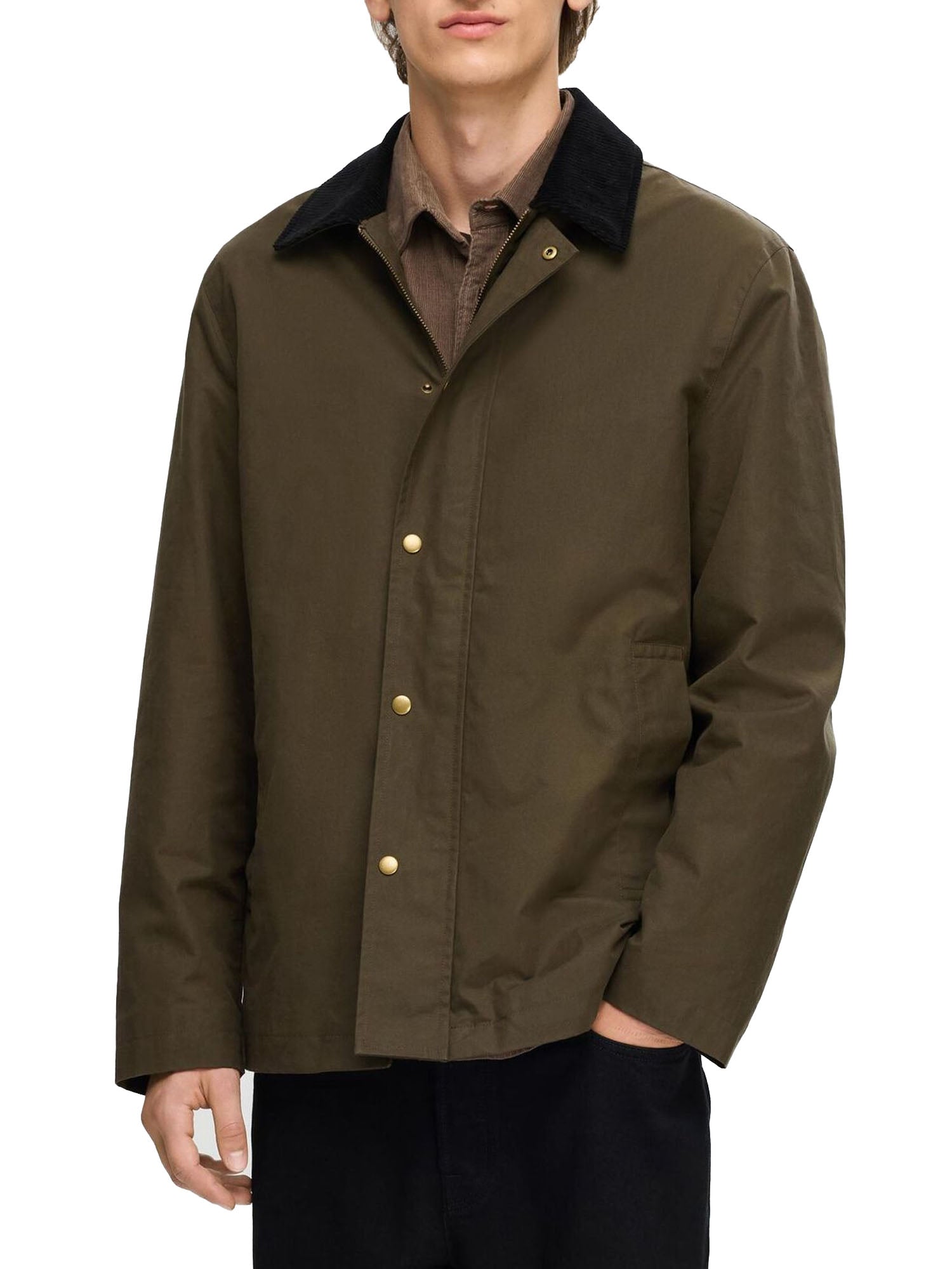 Selected Slhwalter Waxed Cotton Jkt Verde