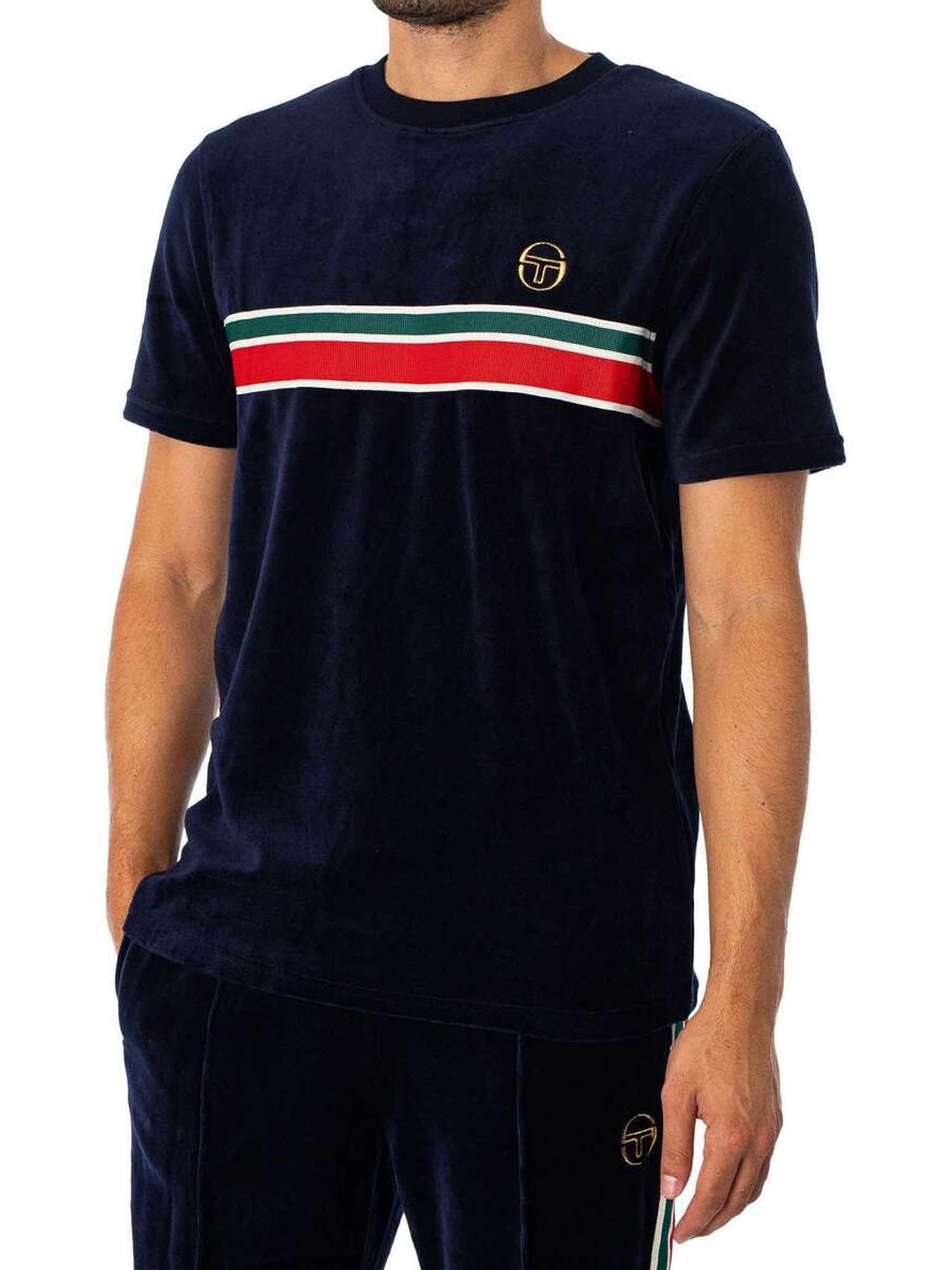 Sergio Tacchini Ayme Velour Tee Blu