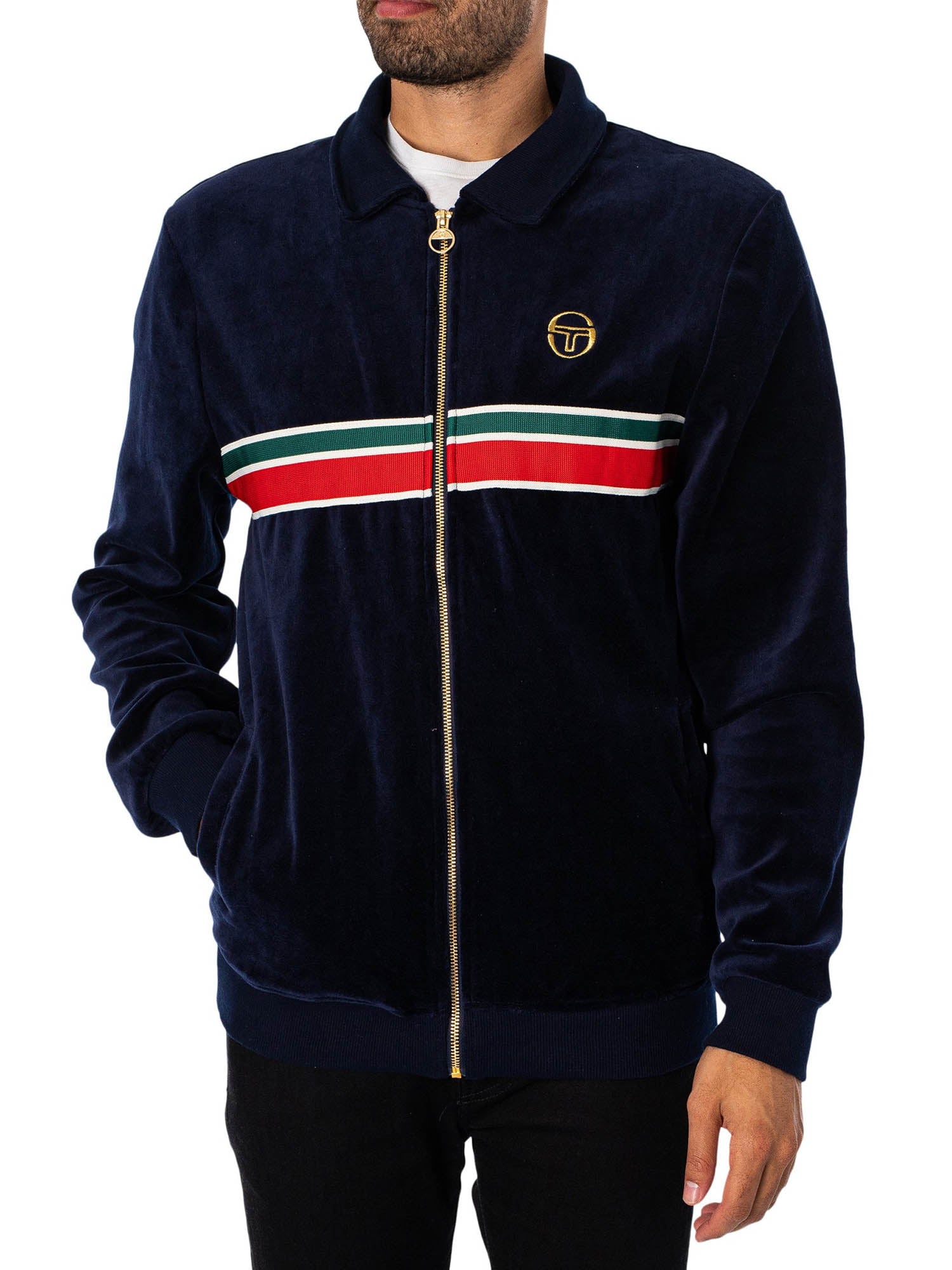 Sergio Tacchini Spencer Velour Tracktop Blu