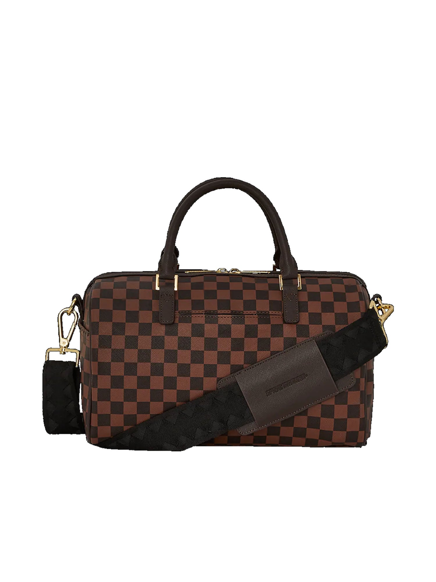 Sprayground Core Emboss Check Mini Duffle Marrone