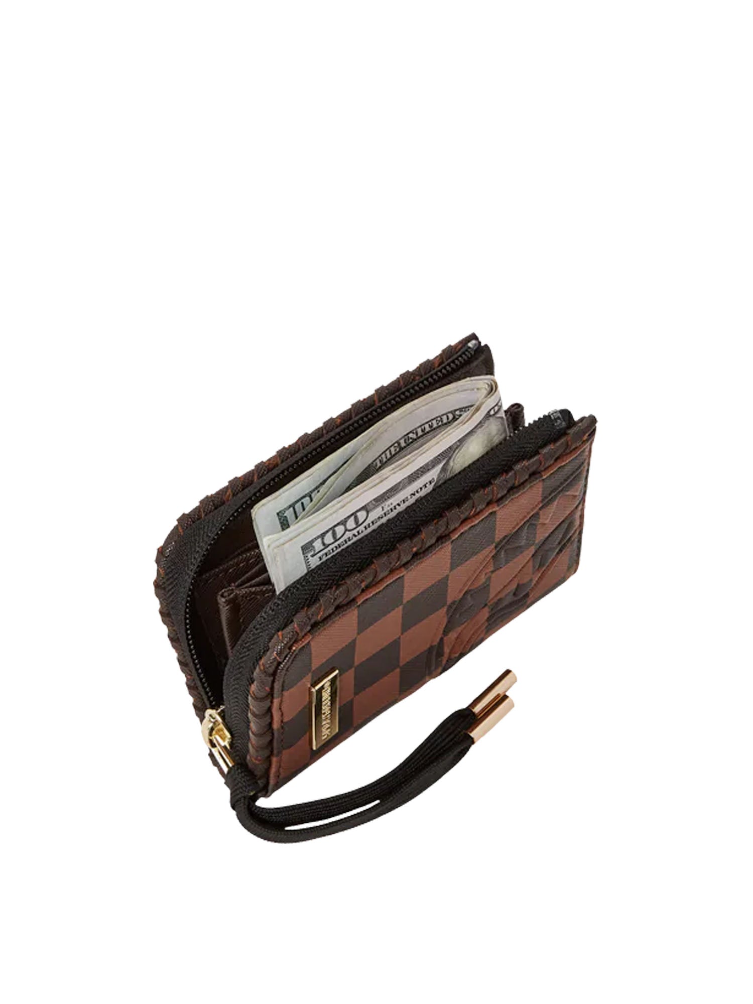 Sprayground Core Emboss Check Wallet Marrone