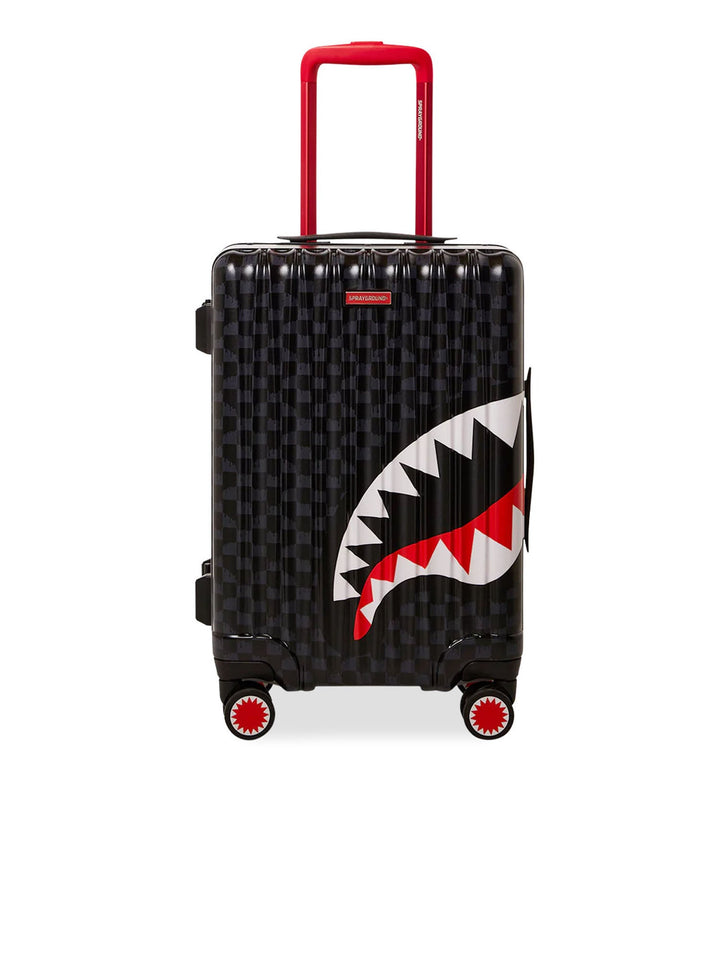 Sprayground Drip Check Shark Hardshell Carryon Nero