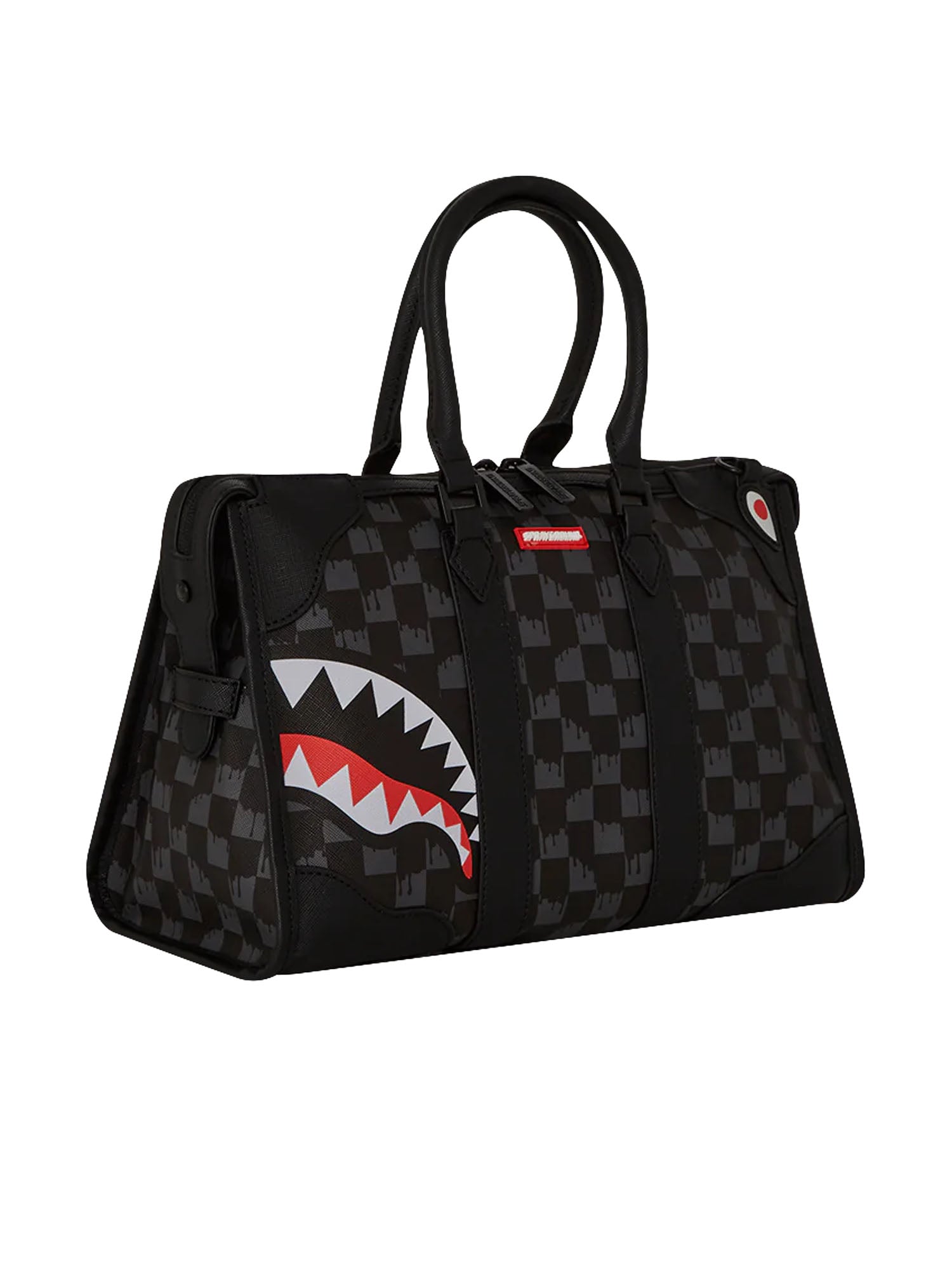 Sprayground Drip Check Shark Mini Duffle Nero