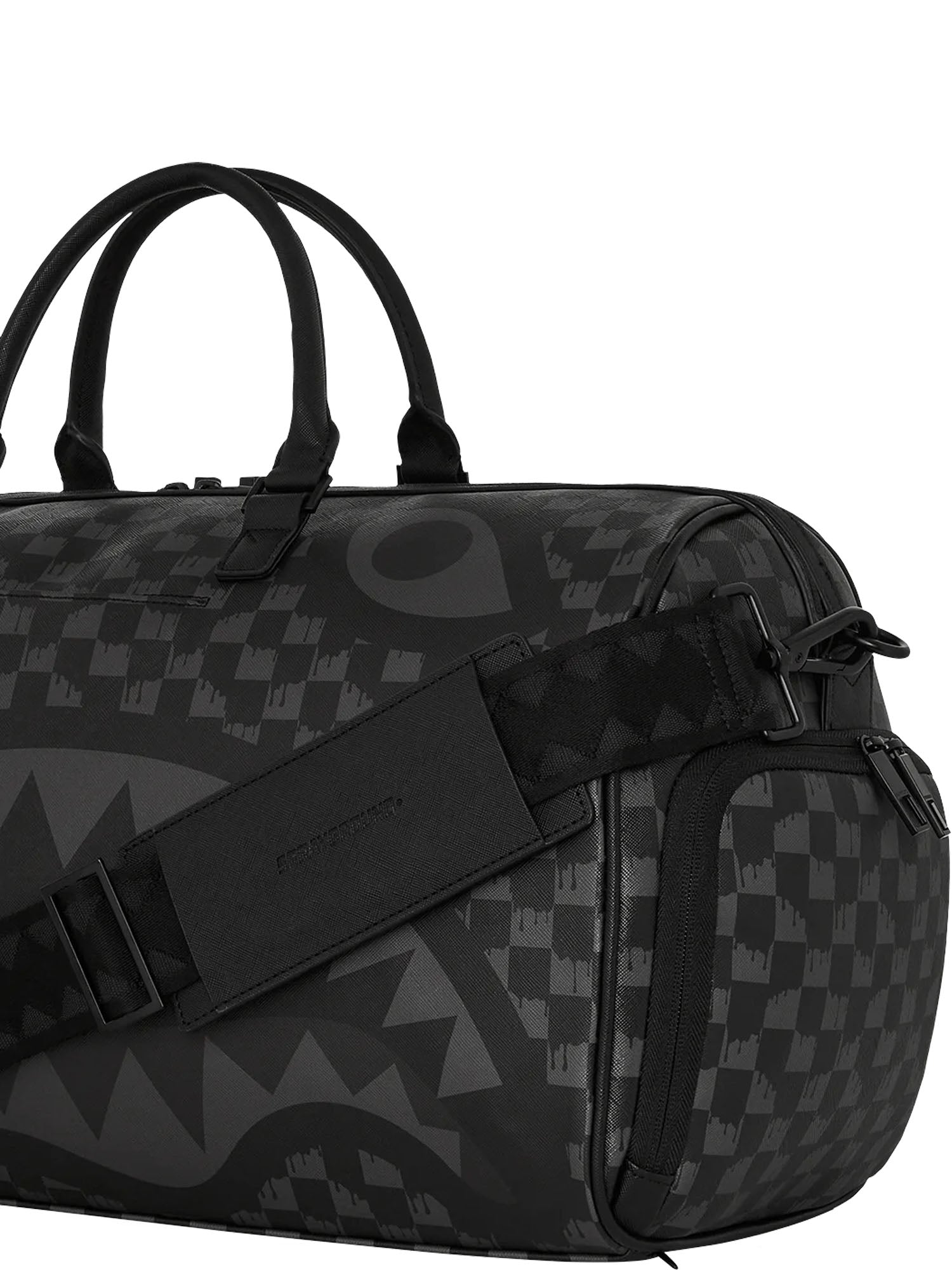 Sprayground Hangover Drip Check Duffle Nero