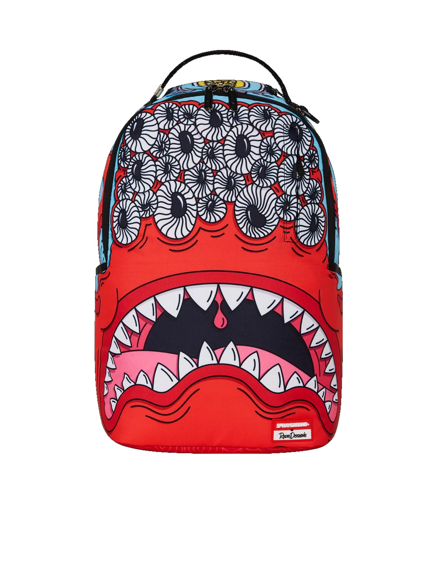 Jorge Rodriguez Many Eyed Red Monster Backpack