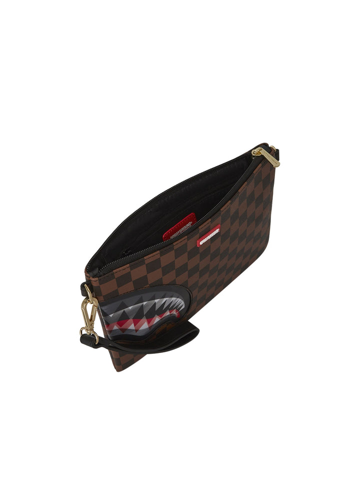 Sprayground Sip Lenticular Chomp Cross Clutch Strap Marrone