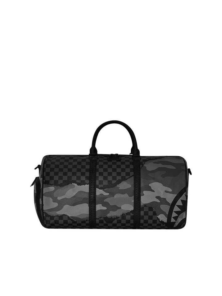 Sprayground Split Up Camo Tear Duffle Large Nero