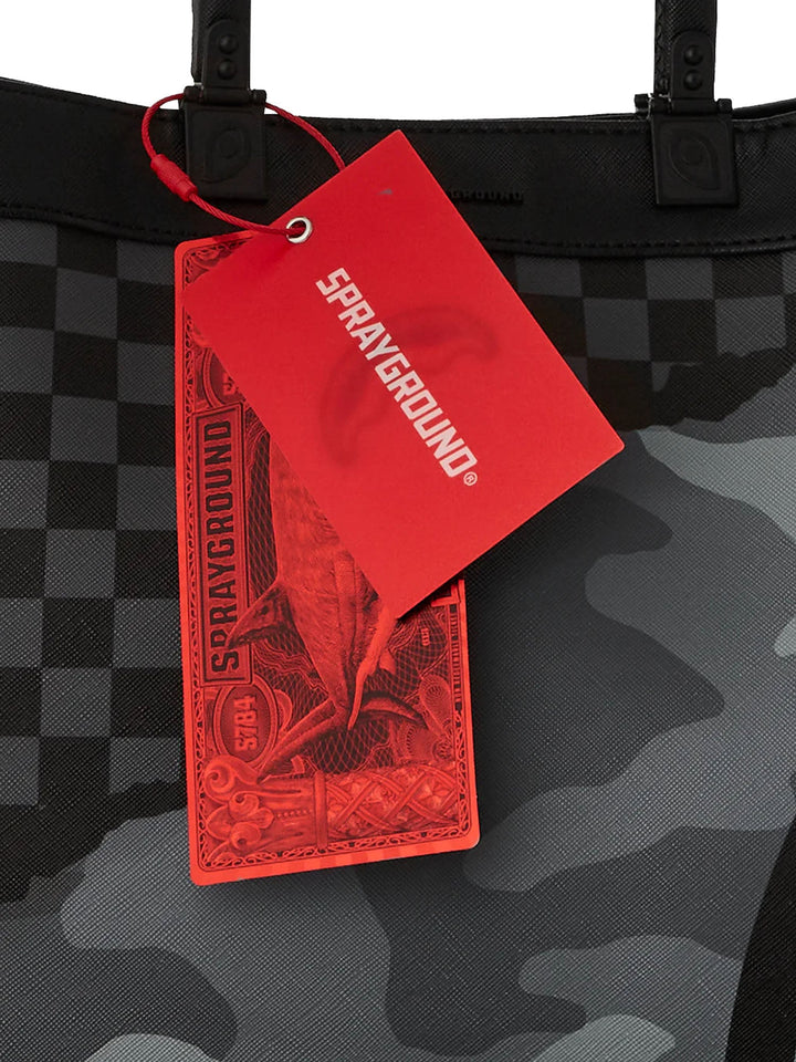 Sprayground Split Up Camo Tear Tortuga Tote Nero