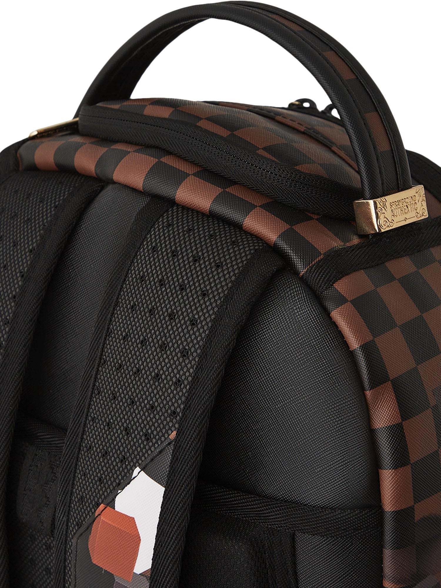 Sprayground Transformers Checkered Backpack Marrone