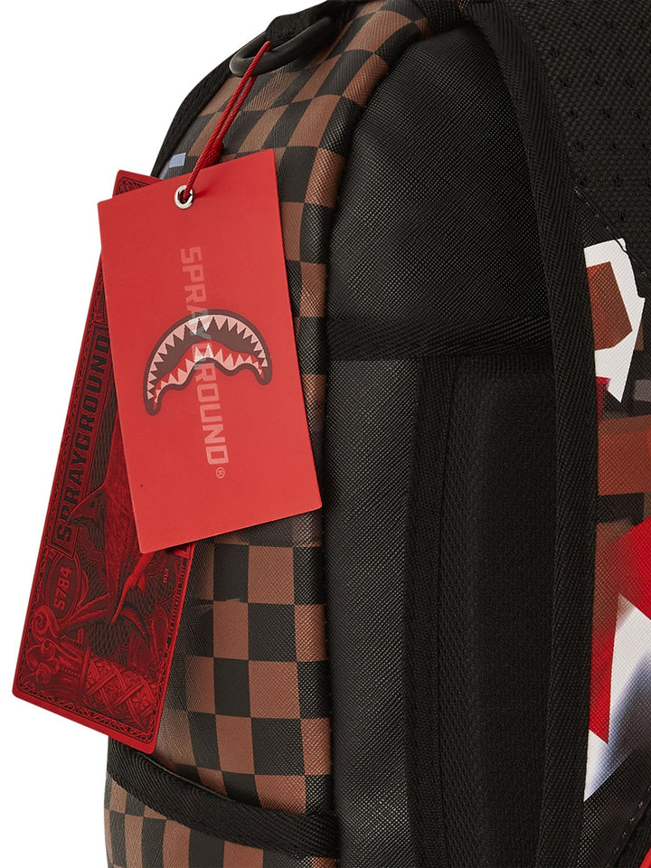 Sprayground Transformers Checkered Backpack Marrone