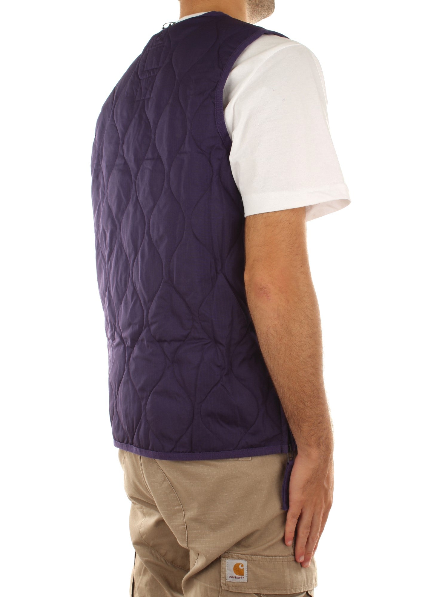 Taion Gilet militare con zip e scollo a V Viola