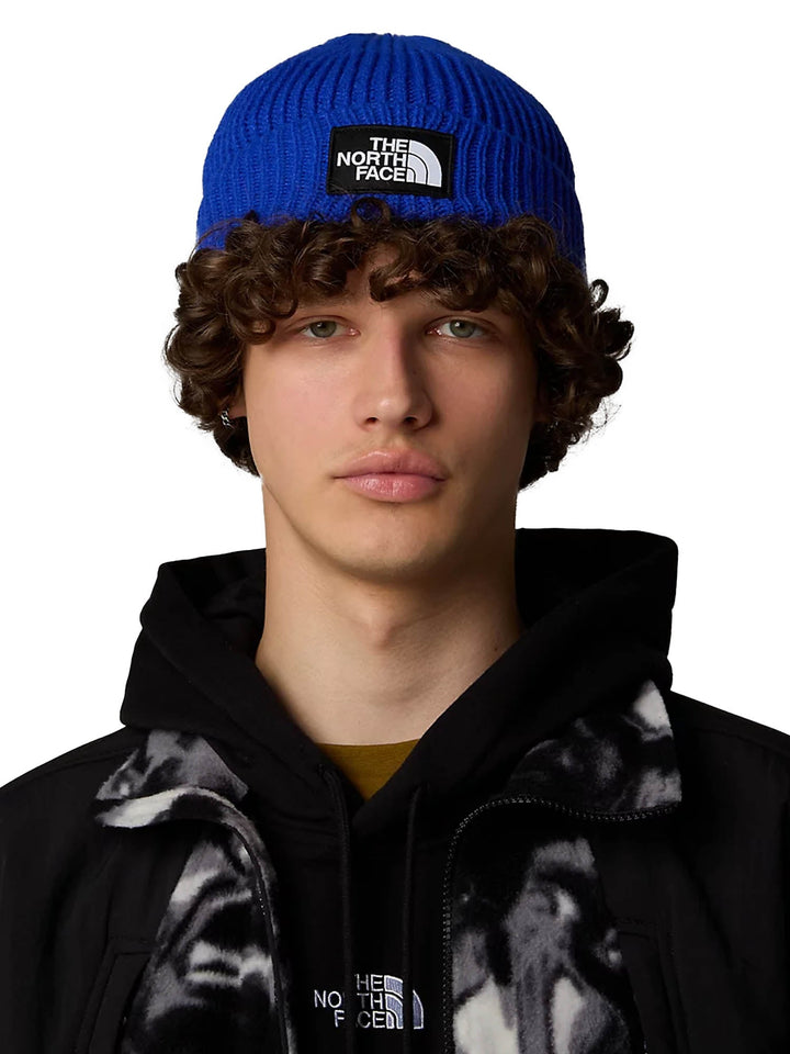 The North Face Berretto con risvolto e logo box TNF Blu