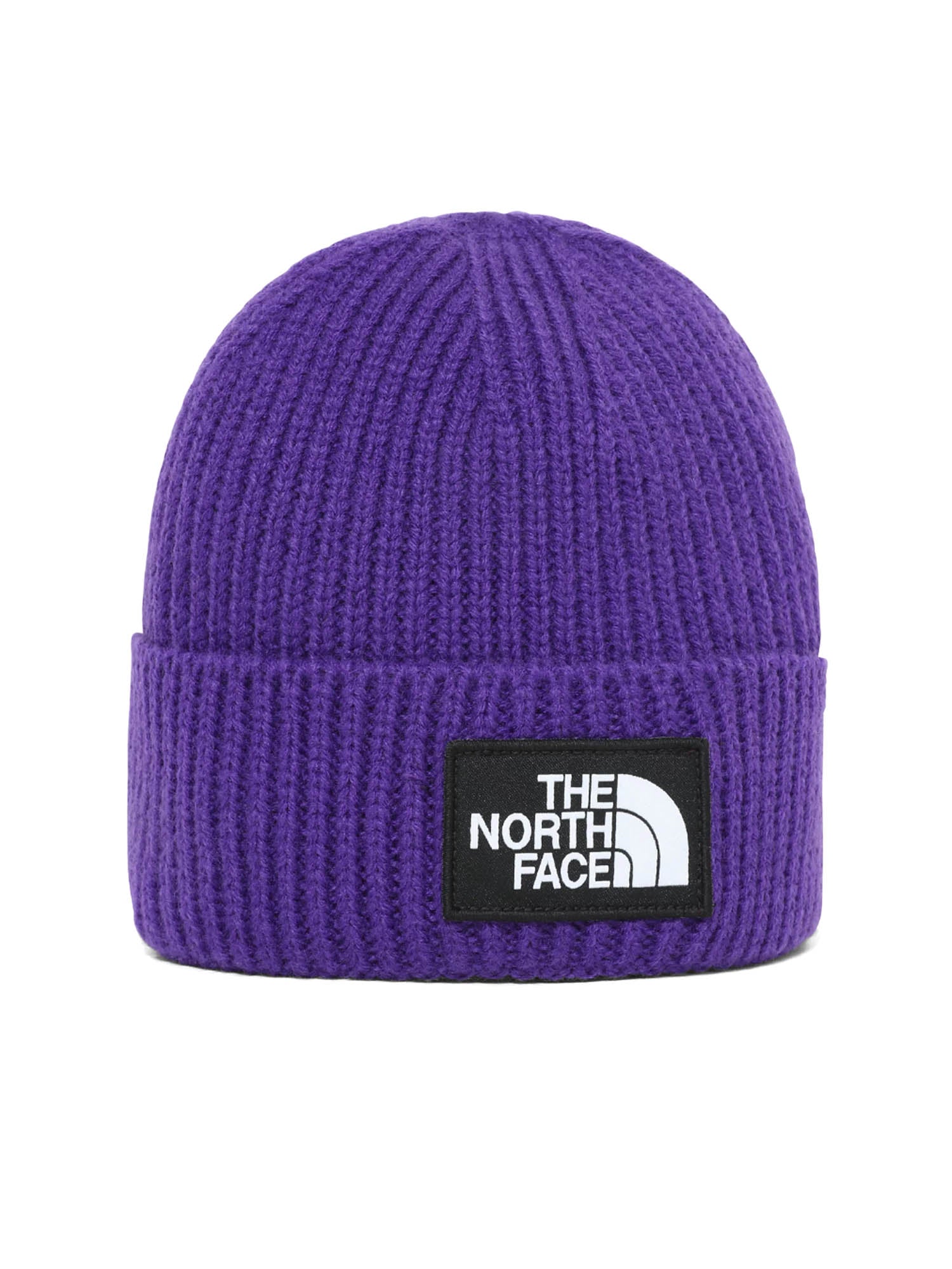 The North Face Berretto con risvolto e logo box TNF Viola