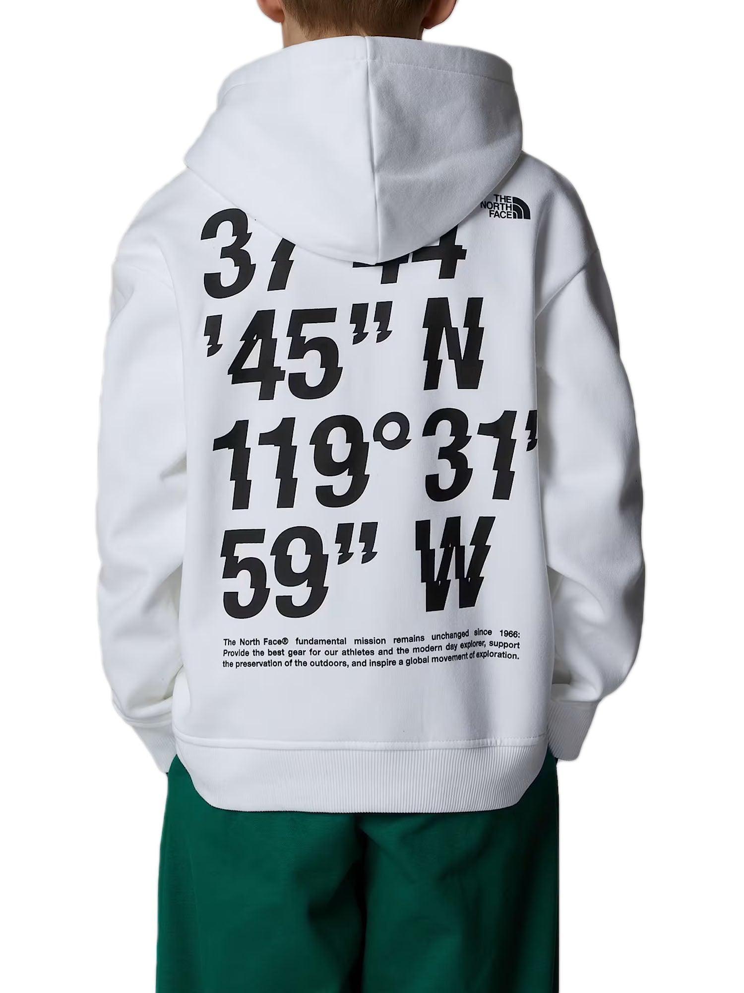 The North Face Felpa oversize con cappuccio e grafica Coordinates da ragazzo Bianco