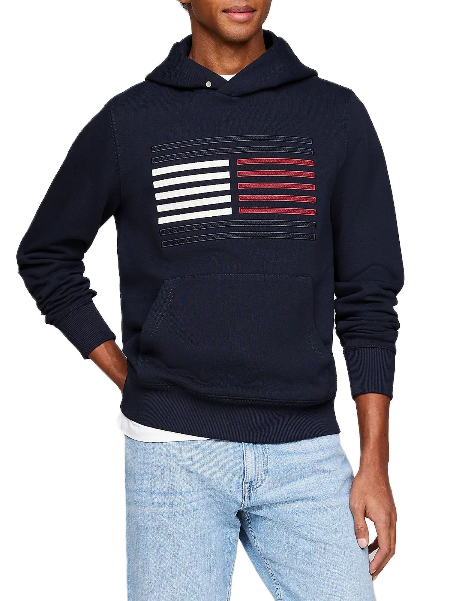 Tommy Hilfiger Grossgrain Flag Hoody Blu