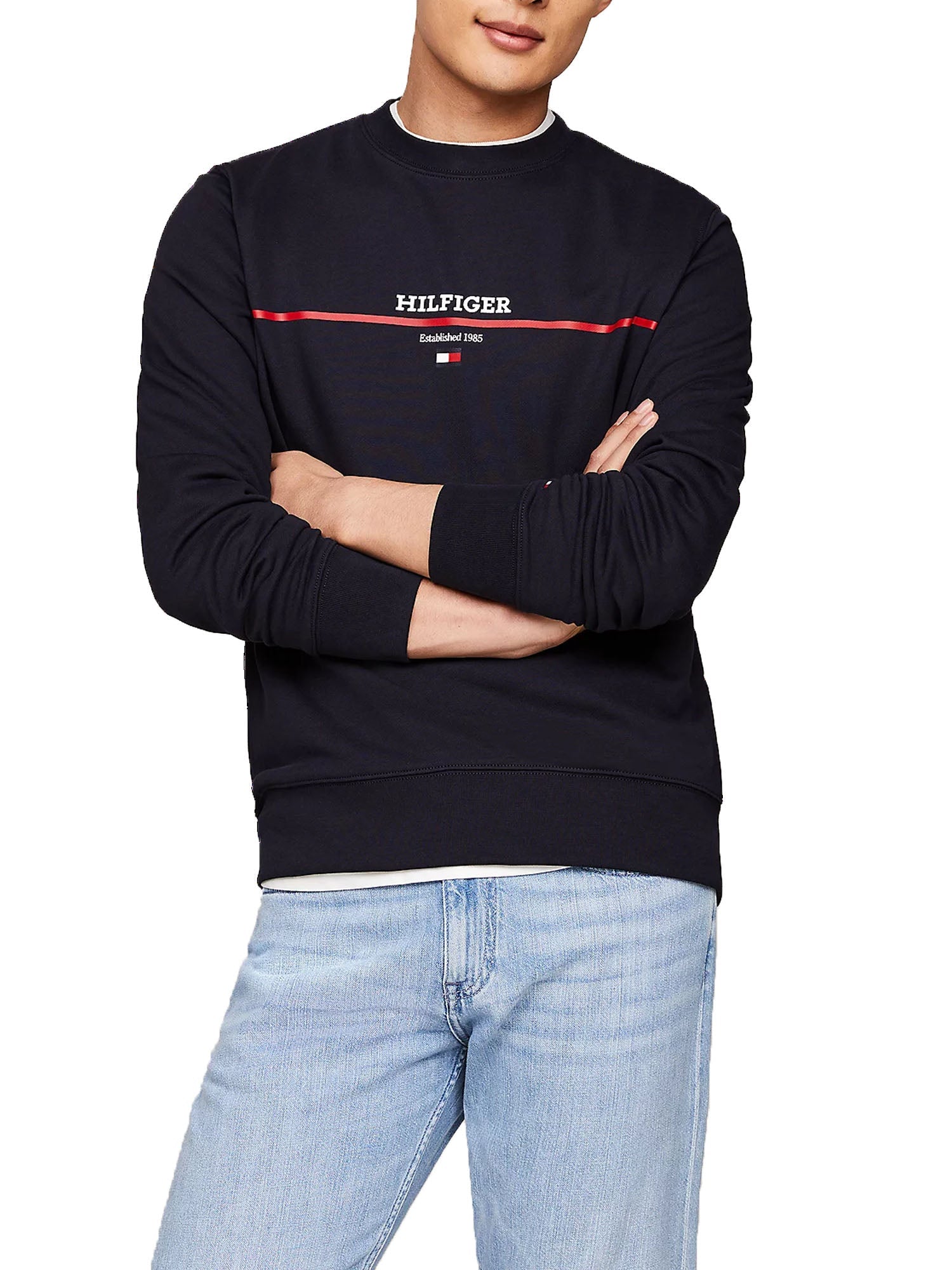 Tommy Hilfiger Hilfiger Stripe Terry Sweatshirt Blu