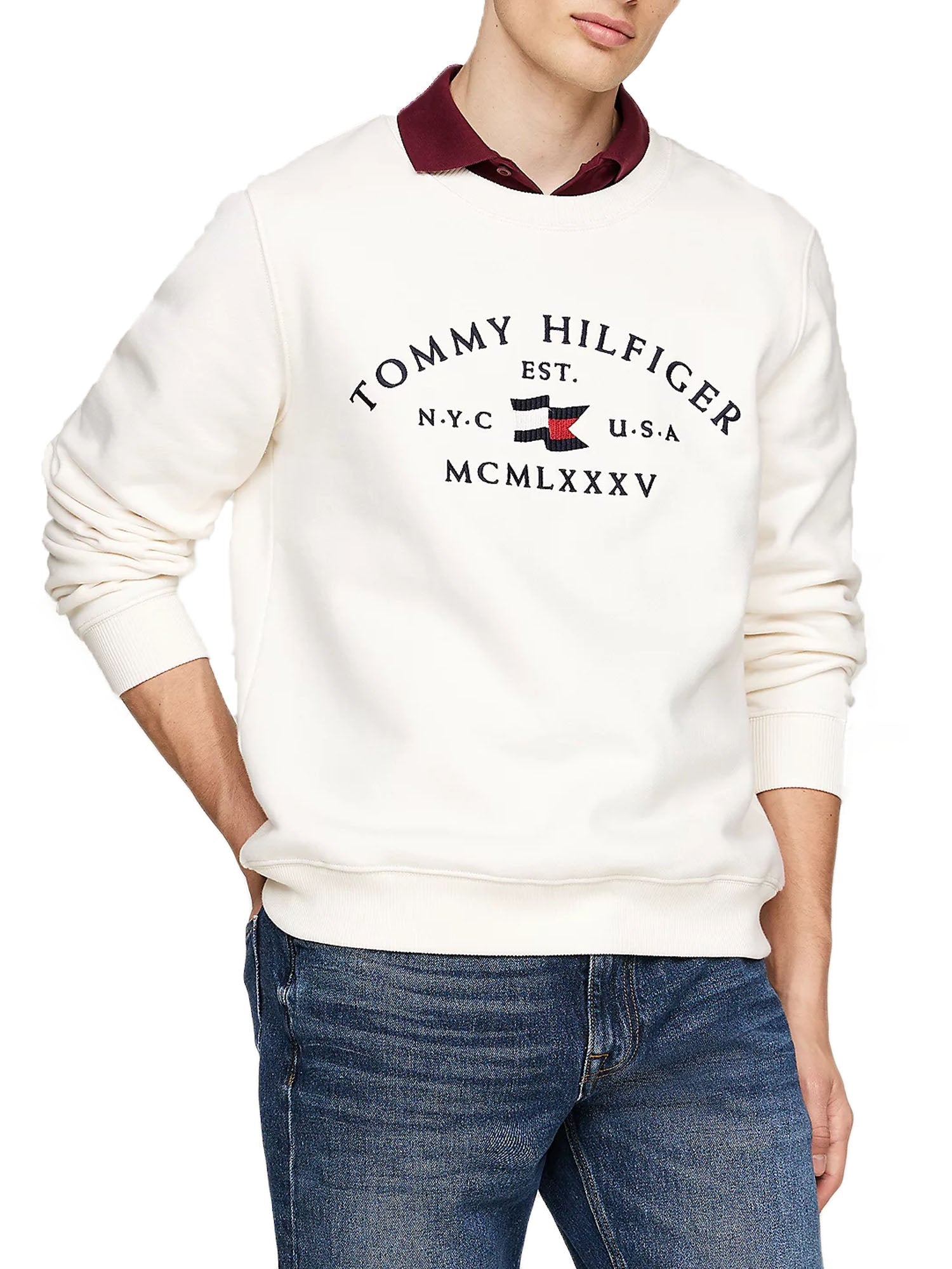 Tommy Hilfiger Nautical Arch Sweatshirt Bianco