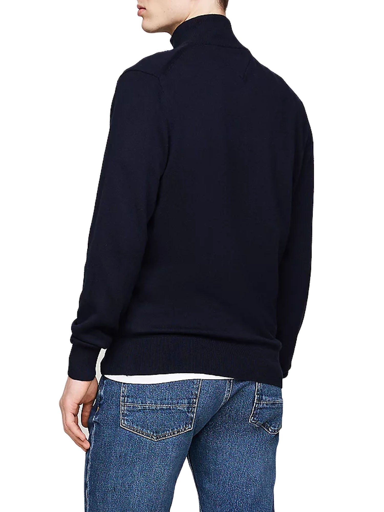 Tommy Hilfiger Pima Org Ctn Cashmere Zip Blu