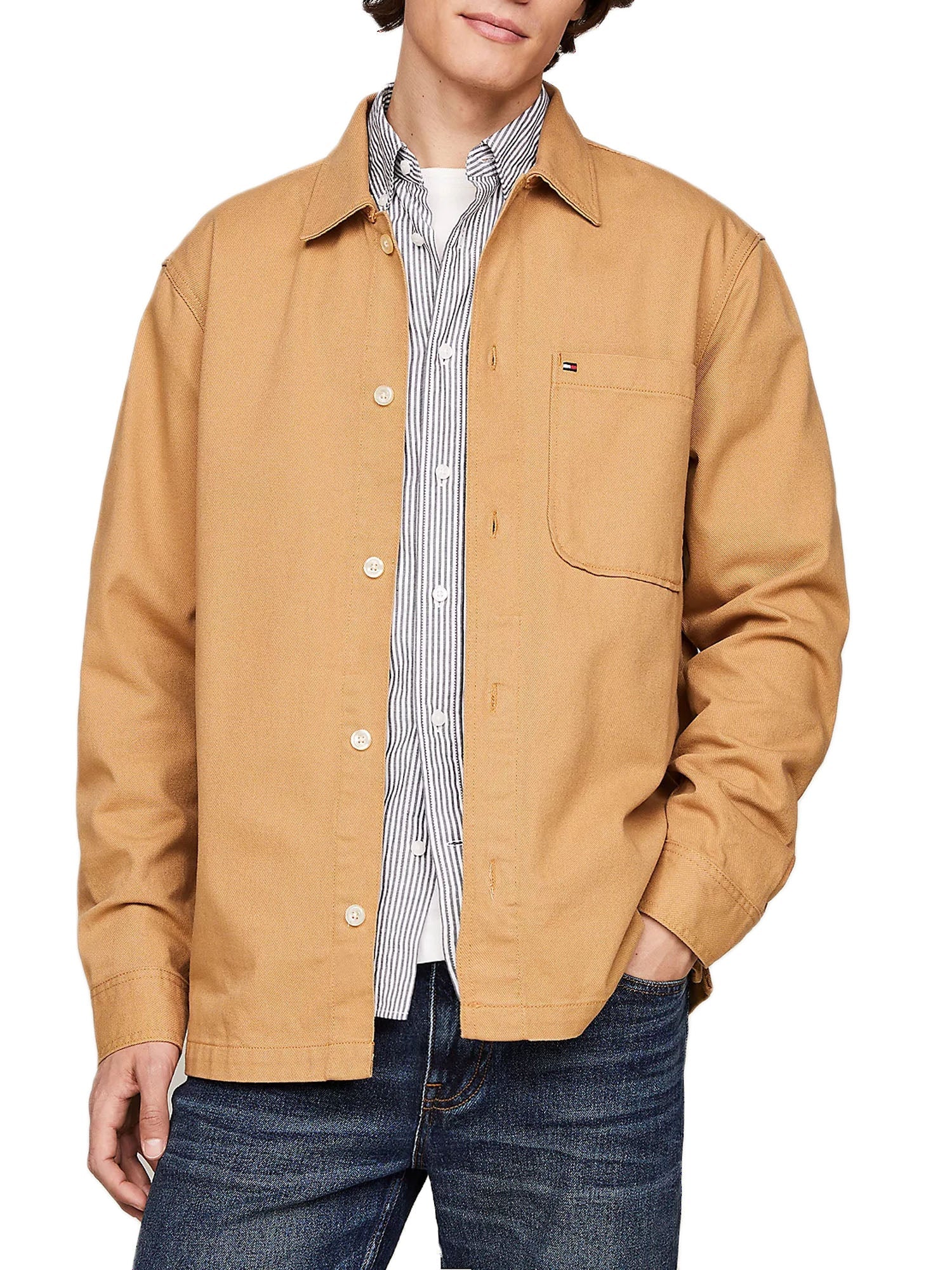 Tommy Hilfiger Twill Shirt Jacket Beige