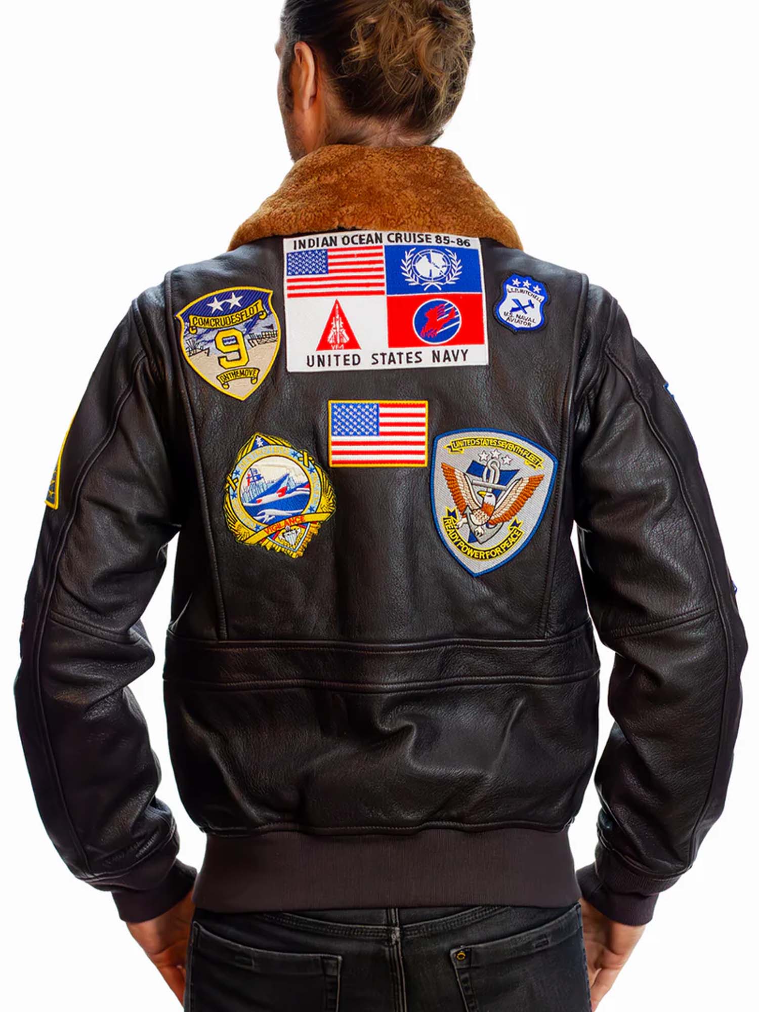 Top Gun Top Gun® Official Signature Series Leather Jacket 1.0 Marrone