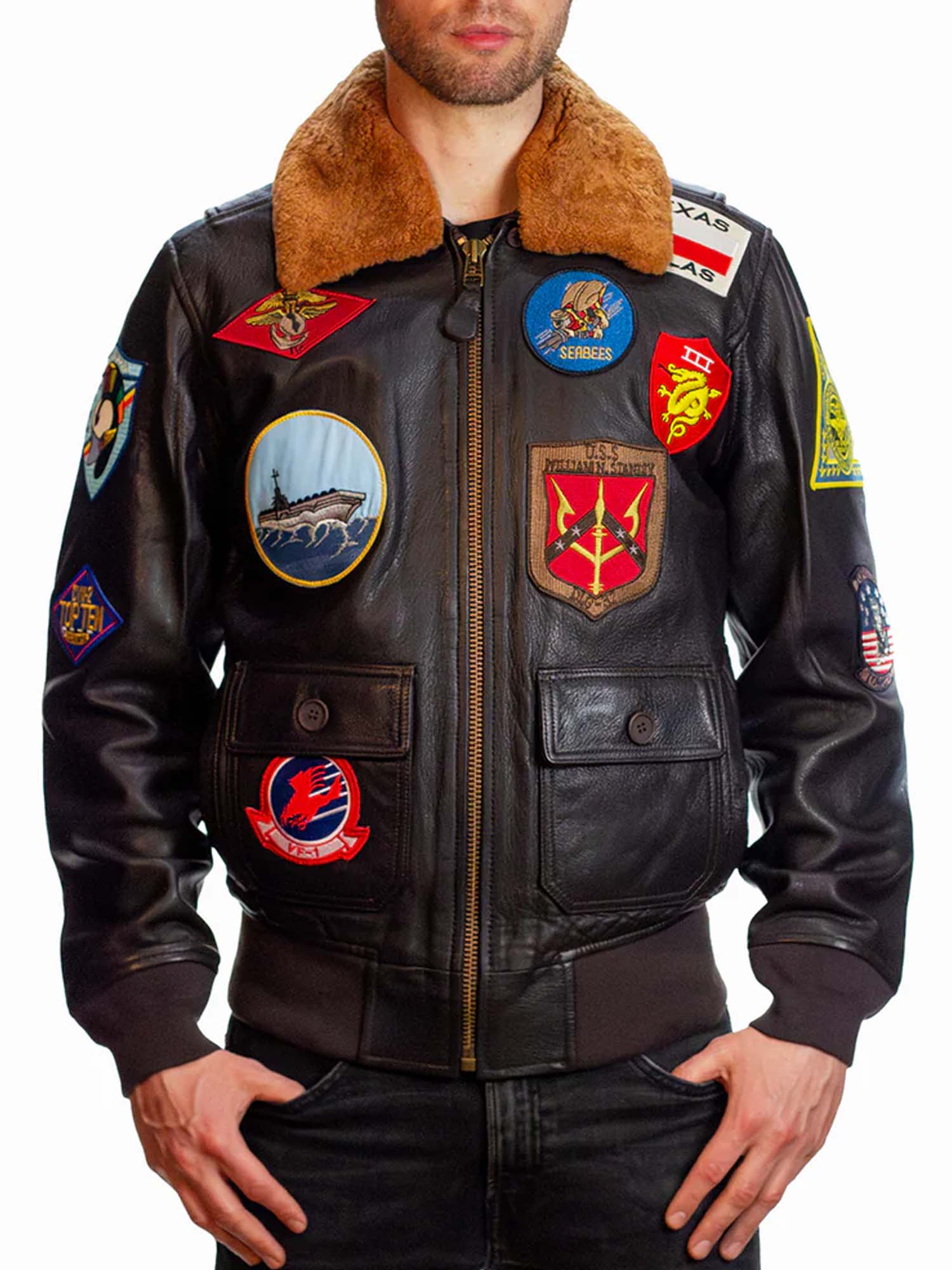 Top Gun Top Gun® Official Signature Series Leather Jacket 1.0 Marrone