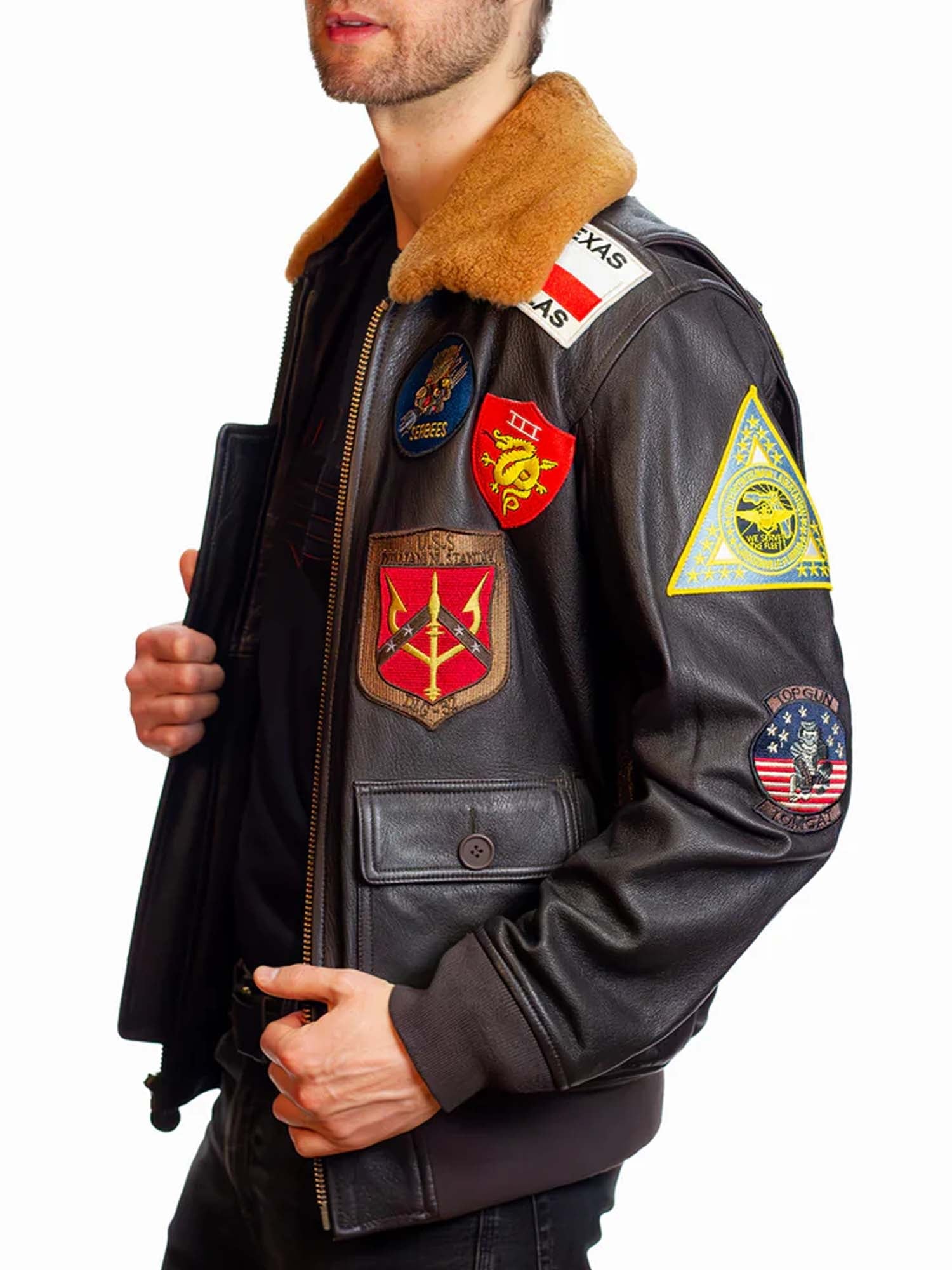 Top Gun Top Gun® Official Signature Series Leather Jacket 2.0 Marrone