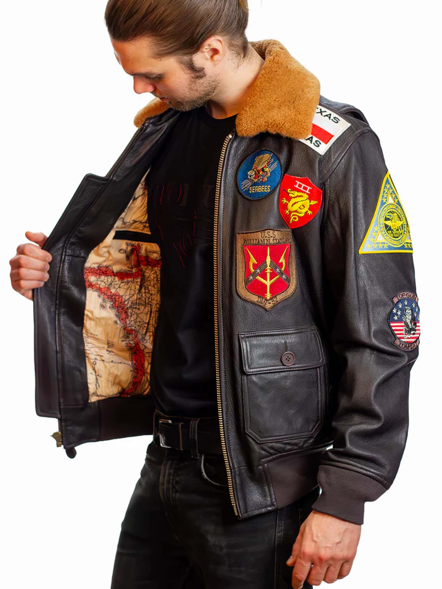 Top Gun Top Gun® Official Signature Series Leather Jacket 2.0 Marrone