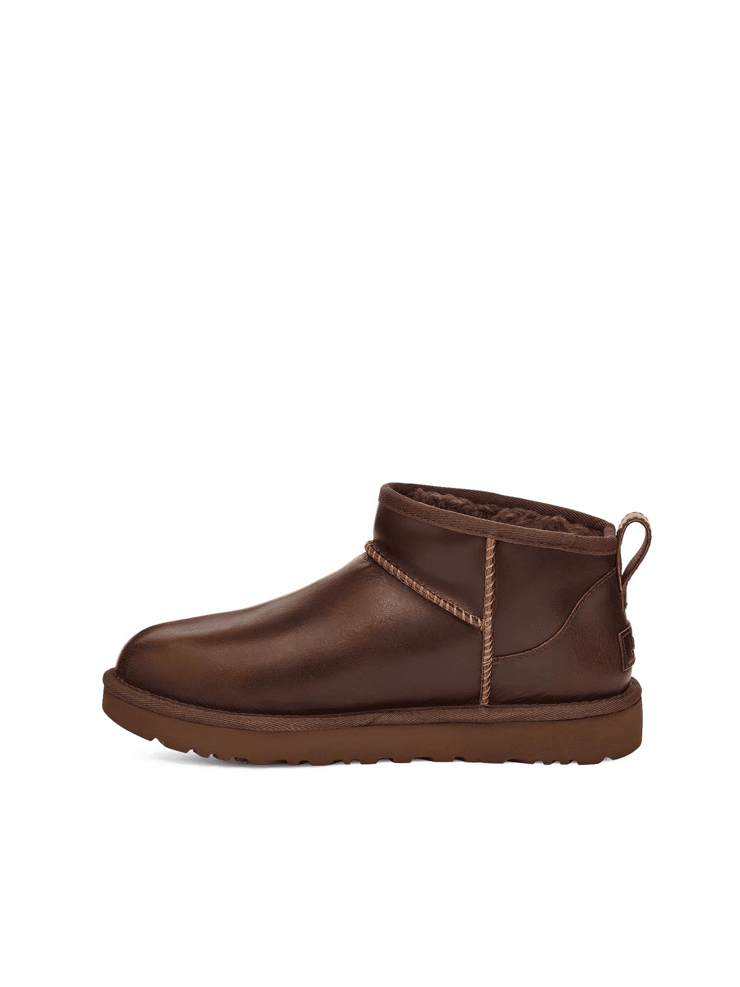 Ugg Stivali Classic Ultra Mini Leather Regenerate Donna Marrone