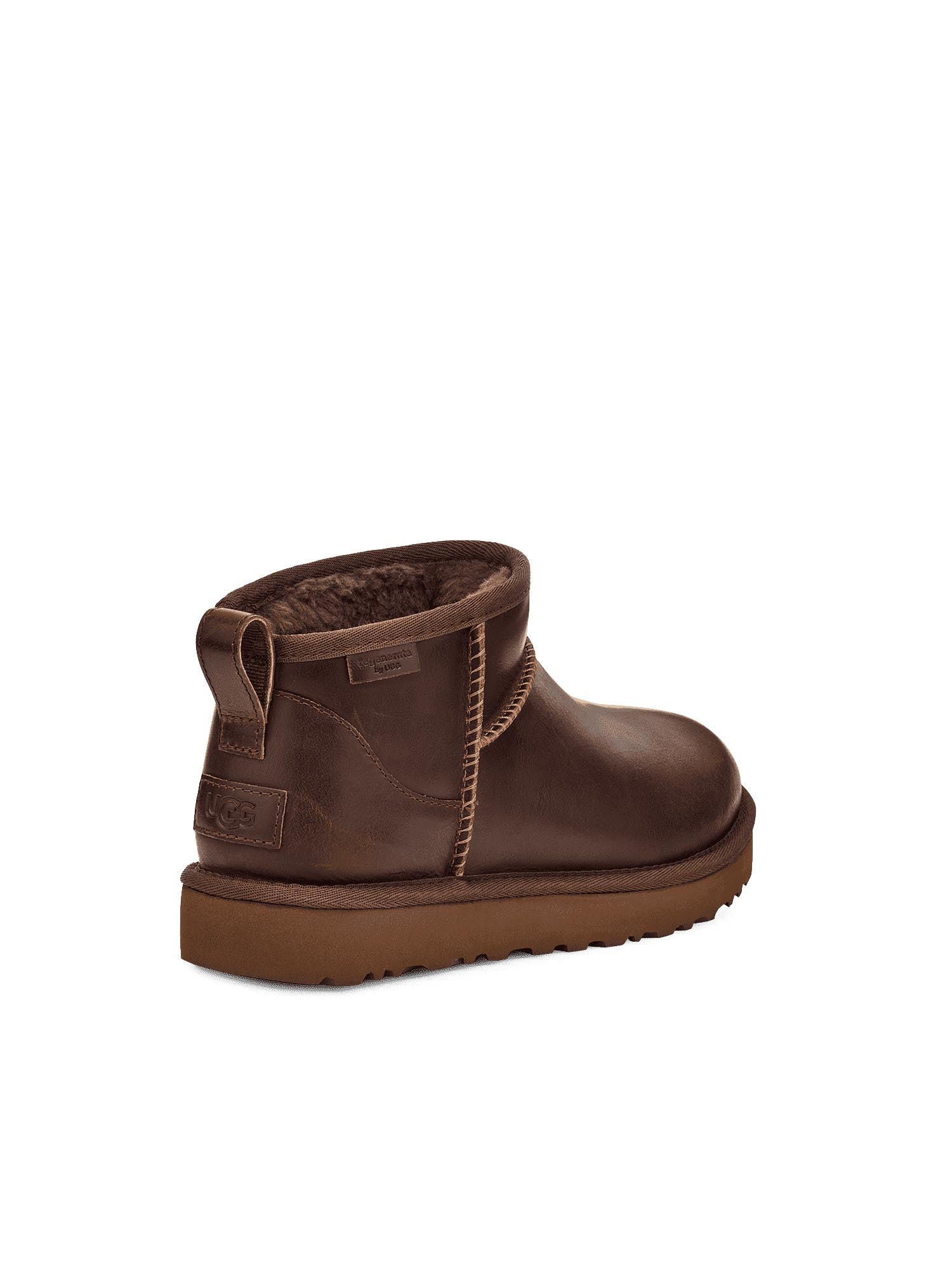 Ugg Stivali Classic Ultra Mini Leather Regenerate Donna Marrone