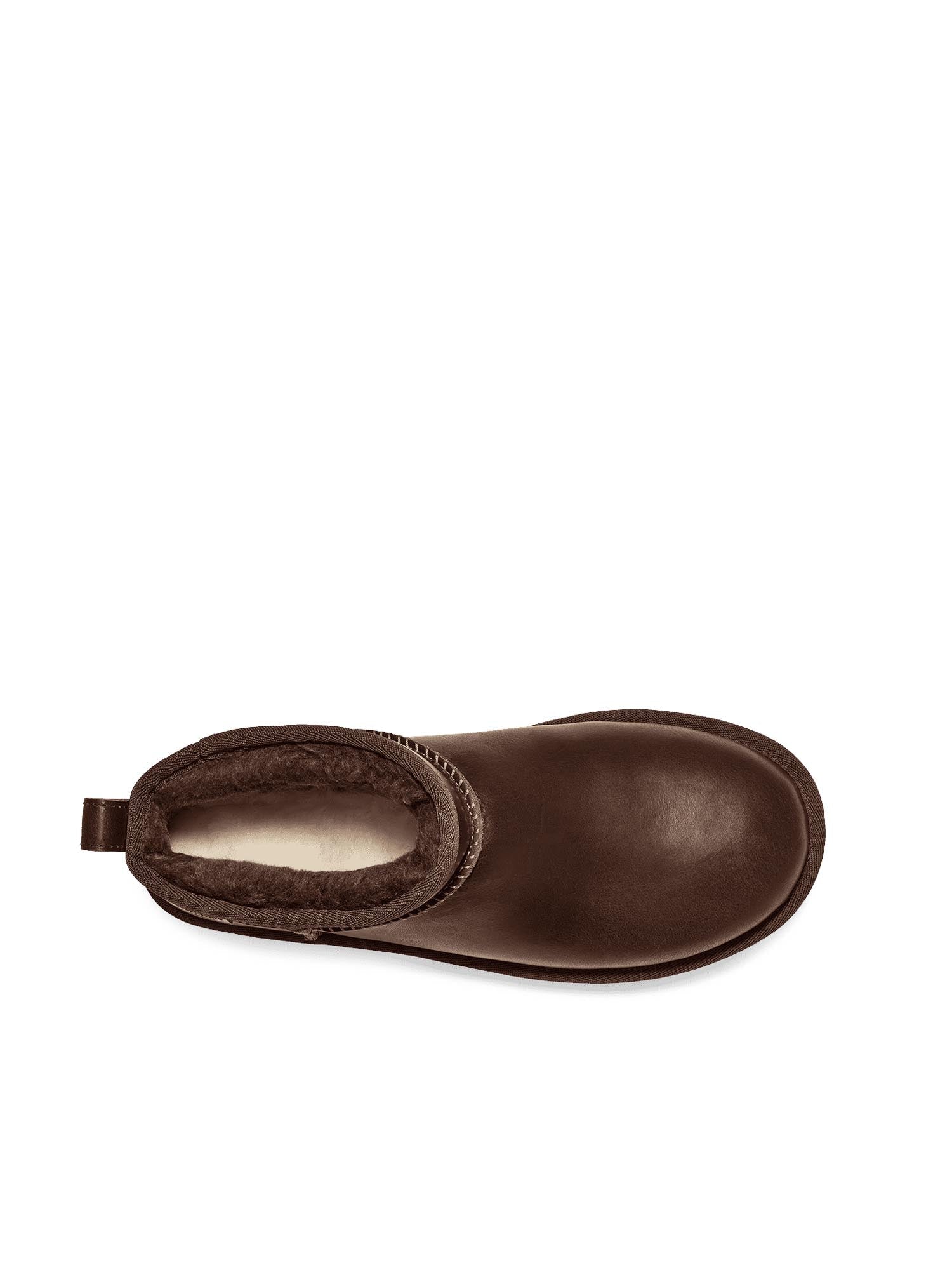 Ugg Stivali Classic Ultra Mini Leather Regenerate Donna Marrone