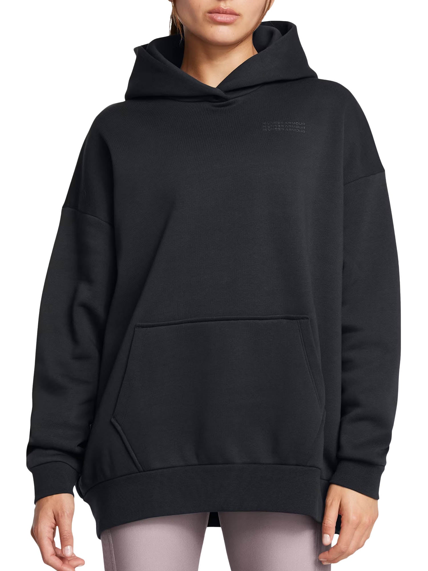 Under Armour Felpa con cappuccio UA Icon Fleece Ultra Oversized Nero