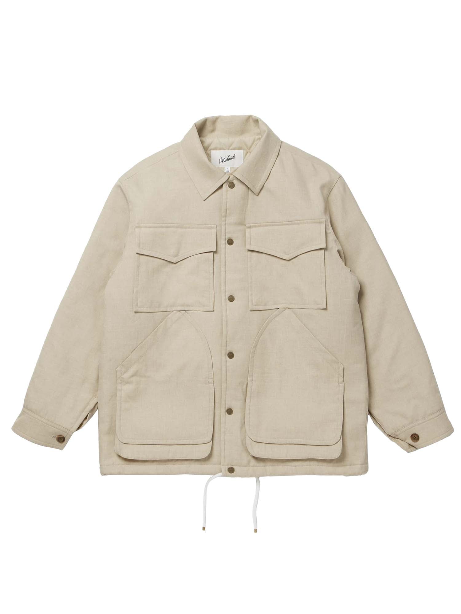 Woolrich Camicia Cruzer In Gabardina Di Lana Bianco