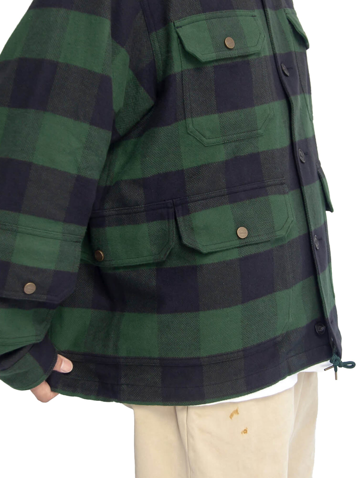 Woolrich Giacca da pesca Coach Buffalo Check da uomo Verde